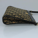 Christian Dior Trotter Canvas Shoulder Bag Navy Gold Auth 110806-3