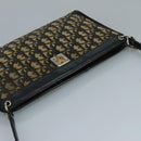 Christian Dior Trotter Canvas Shoulder Bag Navy Gold Auth 110806-6
