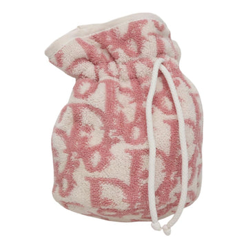 Christian Dior Pile Trotter Hand Bag Pink White Auth 110808