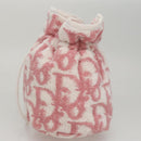 Christian Dior Pile Trotter Hand Bag Pink White Auth 110808-3