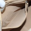 Christian Dior Trotter Canvas Romantic Shoulder Bag PVC Beige Silver Auth 110812-20