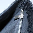 CHANEL Hand Bag Caviar Skin Black Silver CC Auth 110813-19