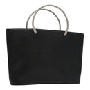 CHANEL Hand Bag Caviar Skin Black Silver CC Auth 110813-1