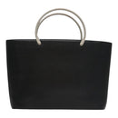 CHANEL Hand Bag Caviar Skin Black Silver CC Auth 110813-2