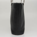 CHANEL Hand Bag Caviar Skin Black Silver CC Auth 110813-4