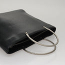 CHANEL Hand Bag Caviar Skin Black Silver CC Auth 110813-6