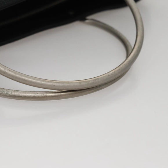 CHANEL Hand Bag Caviar Skin Black Silver CC Auth 110813