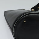 CELINE Chain Shoulder Bag Leather Black Gold Auth 110823-9