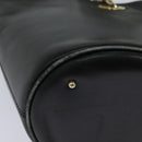 CELINE Chain Shoulder Bag Leather Black Gold Auth 110823-16