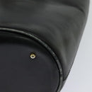 CELINE Chain Shoulder Bag Leather Black Gold Auth 110823-17