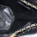 CELINE Chain Shoulder Bag Leather Black Gold Auth 110823-19