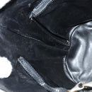 CELINE Chain Shoulder Bag Leather Black Gold Auth 110823-20