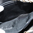 CELINE Chain Shoulder Bag Leather Black Gold Auth 110823-11