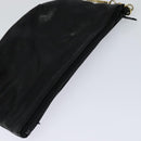 CELINE Chain Shoulder Bag Leather Black Gold Auth 110823-24