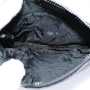 CELINE Chain Shoulder Bag Leather Black Gold Auth 110823-26