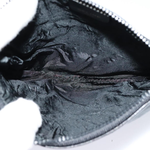 CELINE Chain Shoulder Bag Leather Black Gold Auth 110823