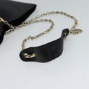 CELINE Chain Shoulder Bag Leather Black Gold Auth 110823-7