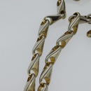 CELINE Chain Shoulder Bag Leather Black Gold Auth 110823-8