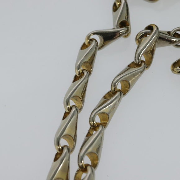 CELINE Chain Shoulder Bag Leather Black Gold Auth 110823