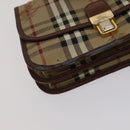 Burberrys Nova Check Shoulder Bag PVC Beige Brown gold Auth 110829-10