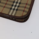 Burberrys Nova Check Shoulder Bag PVC Beige Brown gold Auth 110829-11