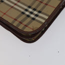 Burberrys Nova Check Shoulder Bag PVC Beige Brown gold Auth 110829-12