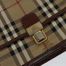 Burberrys Nova Check Shoulder Bag PVC Beige Brown gold Auth 110829-13