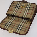 Burberrys Nova Check Shoulder Bag PVC Beige Brown gold Auth 110829-14