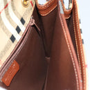 Burberrys Nova Check Shoulder Bag PVC Beige Brown gold Auth 110829-17