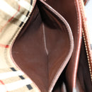 Burberrys Nova Check Shoulder Bag PVC Beige Brown gold Auth 110829-19