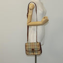 Burberrys Nova Check Shoulder Bag PVC Beige Brown gold Auth 110829-21