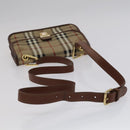 Burberrys Nova Check Shoulder Bag PVC Beige Brown gold Auth 110829-6