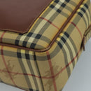 BURBERRY Nova Check Shoulder Bag PVC Beige Brown gold Auth 110832-9