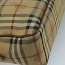 BURBERRY Nova Check Shoulder Bag PVC Beige Brown gold Auth 110832-16