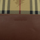 BURBERRY Nova Check Shoulder Bag PVC Beige Brown gold Auth 110832-17