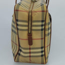 BURBERRY Nova Check Shoulder Bag PVC Beige Brown gold Auth 110832-3