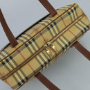 BURBERRY Nova Check Shoulder Bag PVC Beige Brown gold Auth 110832-6