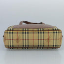 BURBERRY Nova Check Shoulder Bag PVC Beige Brown gold Auth 110832-5