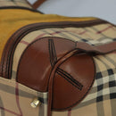 BURBERRY Nova Check Shoulder Bag PVC Suede Beige Brown gold Auth 110833-9