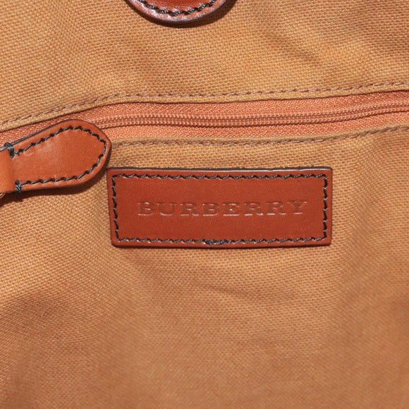 BURBERRY Nova Check Shoulder Bag PVC Suede Beige Brown gold Auth 110833