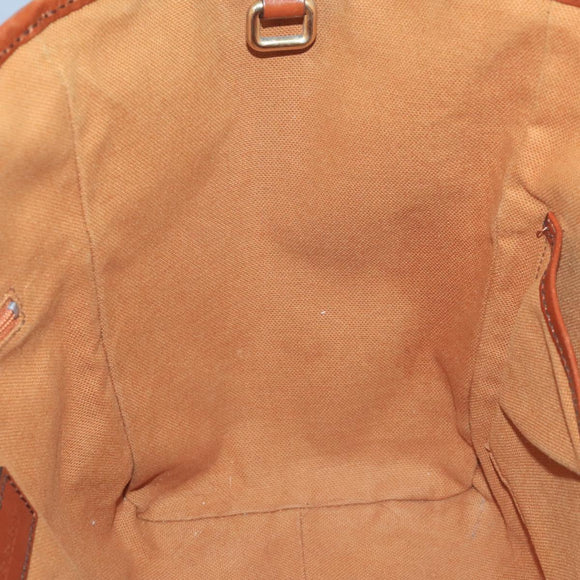 BURBERRY Nova Check Shoulder Bag PVC Suede Beige Brown gold Auth 110833