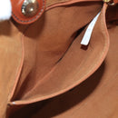 BURBERRY Nova Check Shoulder Bag PVC Suede Beige Brown gold Auth 110833-11