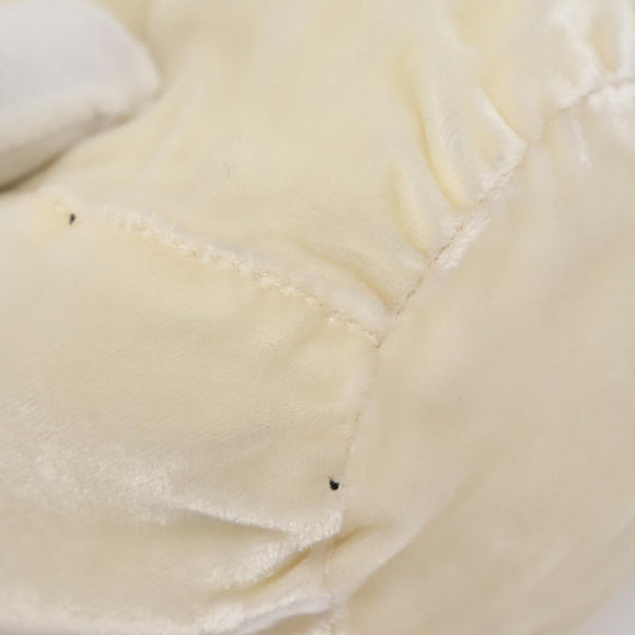 PRADA Accessory Pouch Velor Cream Auth 110839