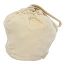 PRADA Accessory Pouch Velor Cream Auth 110839-2