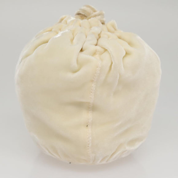 PRADA Accessory Pouch Velor Cream Auth 110839