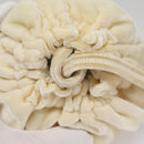 PRADA Accessory Pouch Velor Cream Auth 110839-6