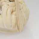 PRADA Accessory Pouch Velor Cream Auth 110839-7