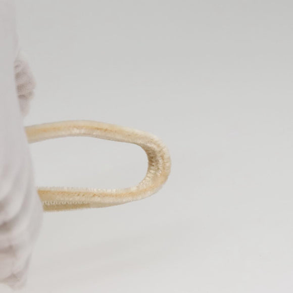 PRADA Accessory Pouch Velor Cream Auth 110839