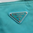 PRADA Shoulder Bag Nylon Turquoise Blue Silver Auth 110840-12