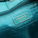 PRADA Shoulder Bag Nylon Turquoise Blue Silver Auth 110840-14